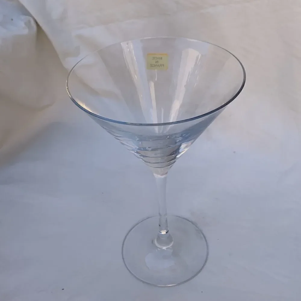 Martini Glass Ware Made In France Long Stemmed NEW 7 1/2 Inches Tall 10 Oz Each